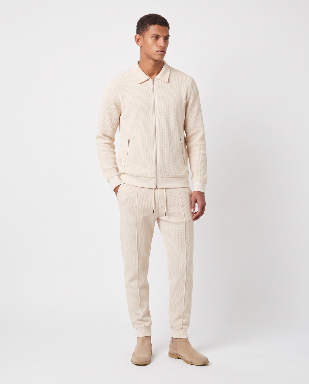 Virelle | Men's Zipped Ribbed Knit Set