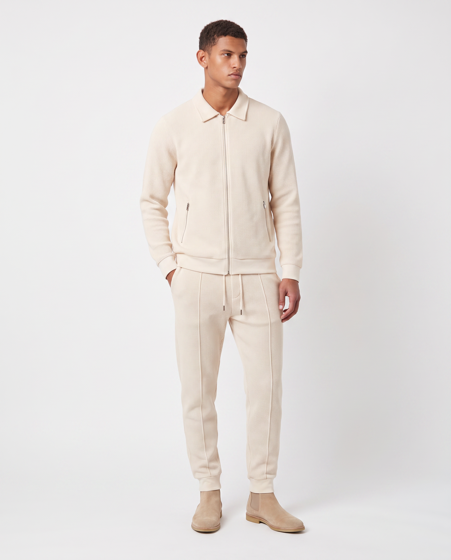 Virelle | Men's Zipped Ribbed Knit Set